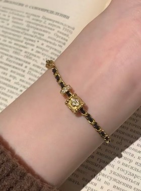 小香黑金万花筒拉丝工艺手链设计小蛮腰手链中古手饰送闺蜜好友