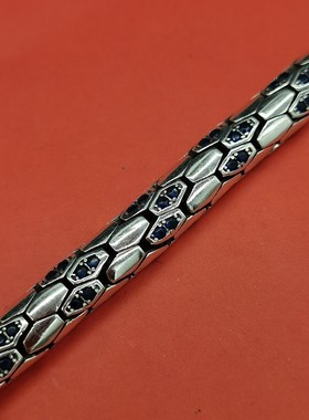 锆石蛇纹手链高颜值手链男小众手环百搭黑色手环复古男女情侣闭口