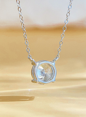 鼻屎钻纯银D色莫桑石1克拉赵露思同款项链女四爪轻奢高级锁骨链