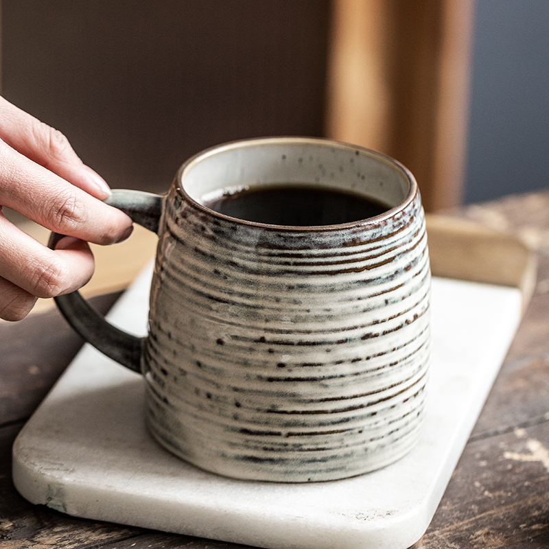 复古陶瓷咖啡杯碟套装创意杯子碟子牛奶杯茶水杯早餐杯美式马克杯