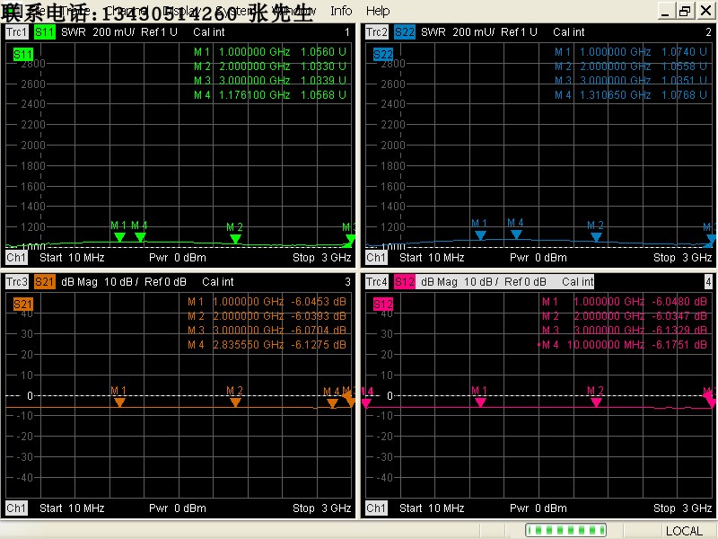 SHW DC-3000MHz DC-3GHz SMA 2路1W射频同轴一分二功率功分器 - 图3