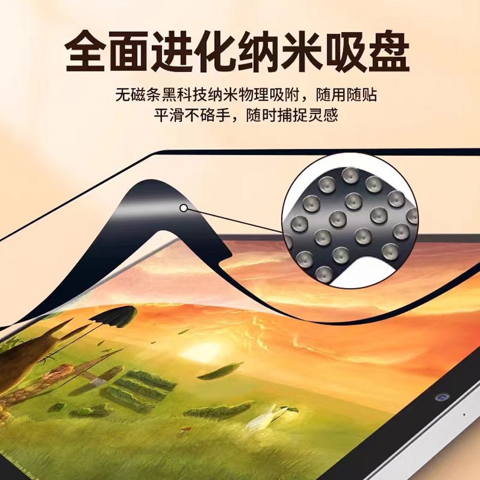 iPad类纸膜框贴纳米吸盘可拆卸类纸膜适用于苹果平板Air4/5mini6Pro11/12.9英寸绘画磨砂屏幕膜 - 图2