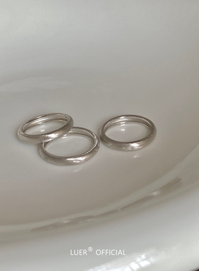 鹿尔通体纯银不褪色质感拉丝戒指
