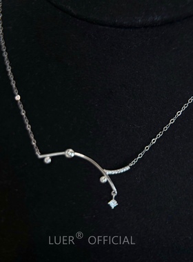 #露珠坠枝#回馈!通体纯银不褪色!轻奢精致百搭镶钻锁骨链项链小众