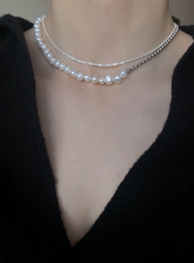 回馈85折重工通体纯银珍珠项链