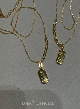 小香风!精工!正反可戴!通体纯银轻奢质感菱格字母锁骨链项链精致