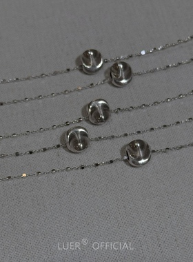 鹿尔纯银拉丝猫眼球意大利方块链