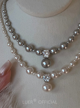 新款小众设计感珍珠项链S925纯银