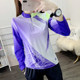 Printed quick-drying t-shirt women's elastic slim breathable thin long-sleeved running fitness top mountaineering quick-drying clothing