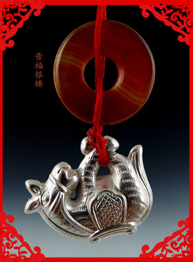 纯银手工金榜题名吊坠