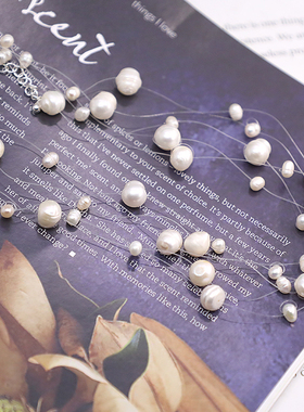 满天星多层并排法式复古串珠项链