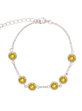 粉色锆石手链女纯银轻奢小众设计