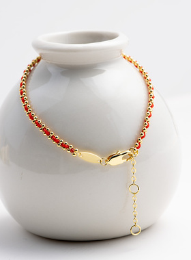 红绳编织手链S925纯银本命年手饰