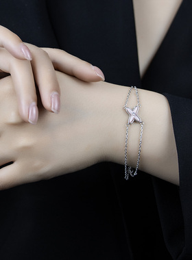 天然母贝字母叠戴手链女轻奢小众