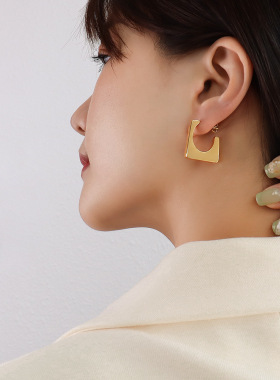 marka法式风格earrings几何方块