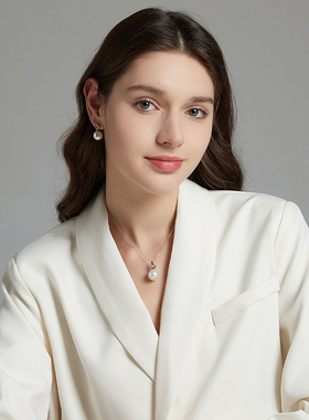 925银珍珠吊坠项链女纯银新款