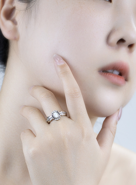 天然澳宝戒指女轻奢小众法式原创