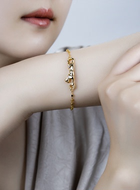 金钱豹手链女招财欧美时尚镀金