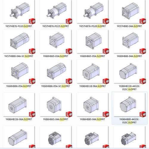 研控步进电机3D图纸428657步进电机三维模型图SW闭环步进电机图库 - 图0