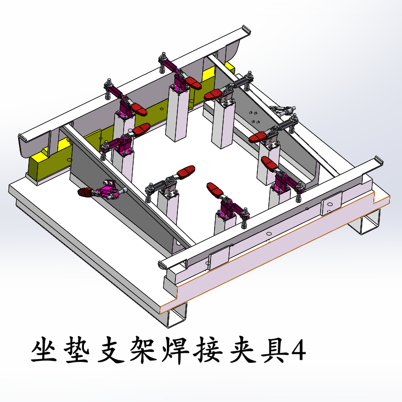 长江750摩托坐垫支架焊接夹具托架SW设计成品装图纸三维模型图,淘宝优惠券,粉丝福利购,淘宝优惠卷