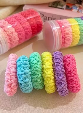 6 pieces of high-elastic hair bands in mixed colors, soft an