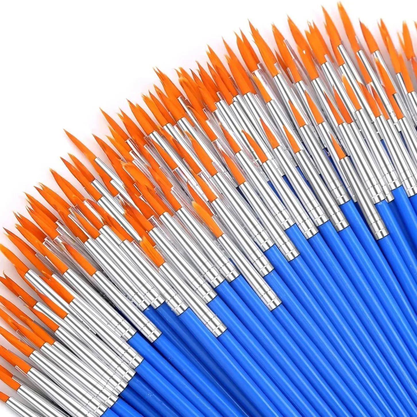 12/24 Pcs Painting Brushes Set Art Round Flat Hair Nylon Hai - 图3