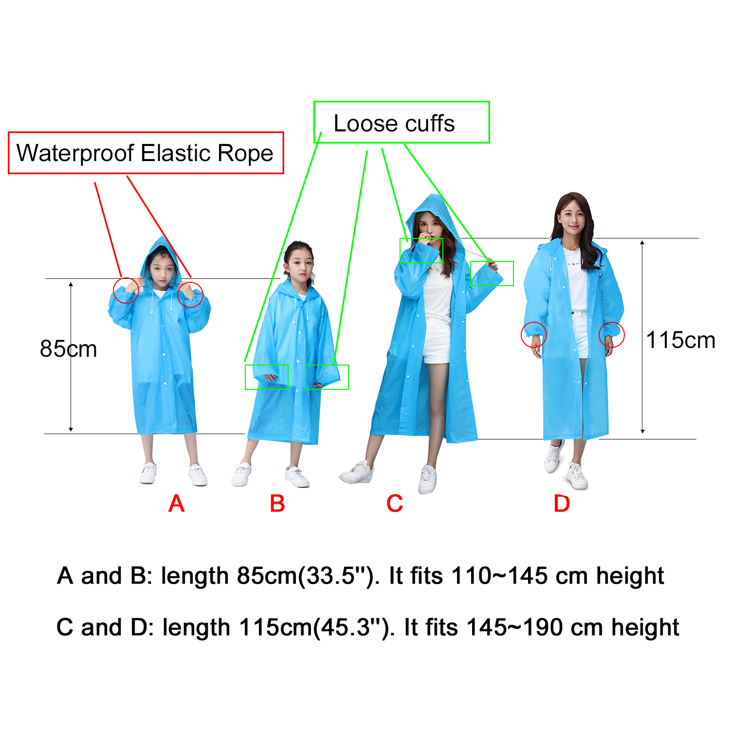 Children Adult Raincoat  Thickened Waterproof EVA Rain Coat - 图3