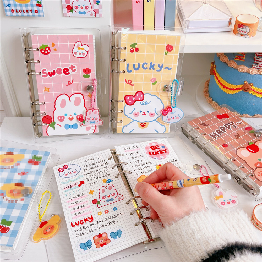 2022 Cute Cartoon Kawaii Bunny Notebook Mini Three-hole Loos - 图0