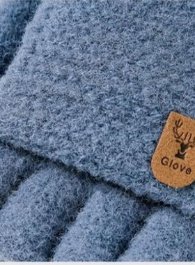 Fashion Warm Winter Knitted Gloves Thickened Fleece Half Fin