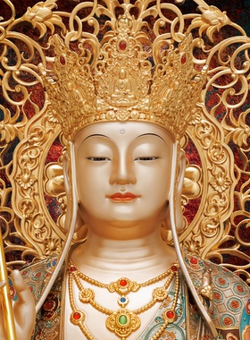 东来紫四巾繁花宝相全堂佛弥勒地藏释迦摩尼观音黄铜工艺摆件