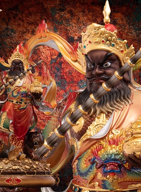 赵公明神像武财神爷骑虎像供奉神像黄铜铜像纯铜铜雕旗舰店东来紫