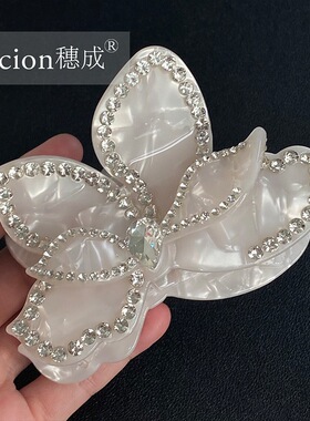 韩版ins风超仙花朵发夹女高级感气质抓夹发夹发饰
