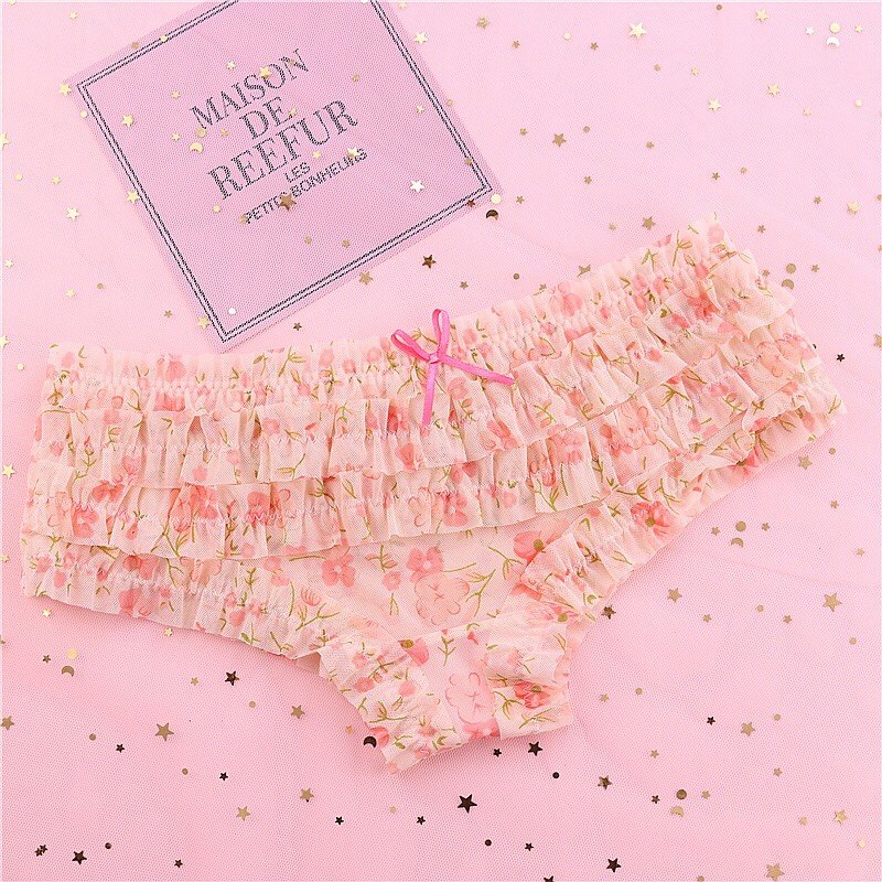 奶酥千层~女生日系甜美蕾丝网纱女士低腰纯欲性感新款内裤女纯棉,淘宝优惠券,粉丝福利购,淘宝优惠卷