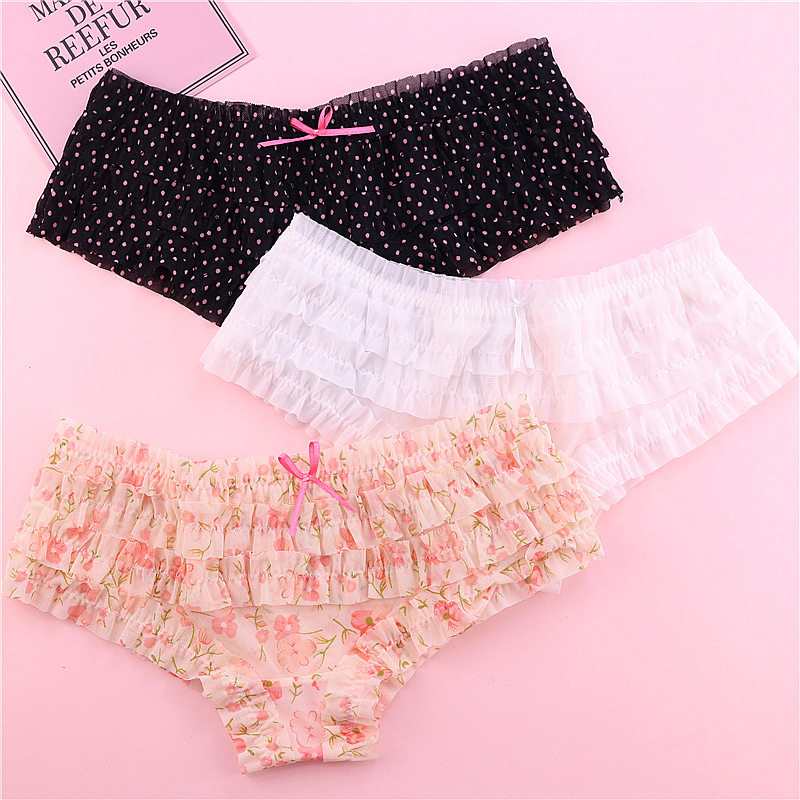 奶酥千层~女生日系甜美蕾丝网纱女士低腰纯欲性感新款内裤女纯棉,淘宝优惠券,粉丝福利购,淘宝优惠卷