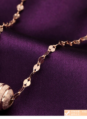 纯银镀黄金短款结婚路路通锁骨链