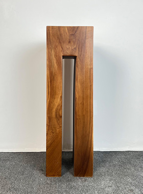 侘寂风实木墩造景方柱子底座摆件