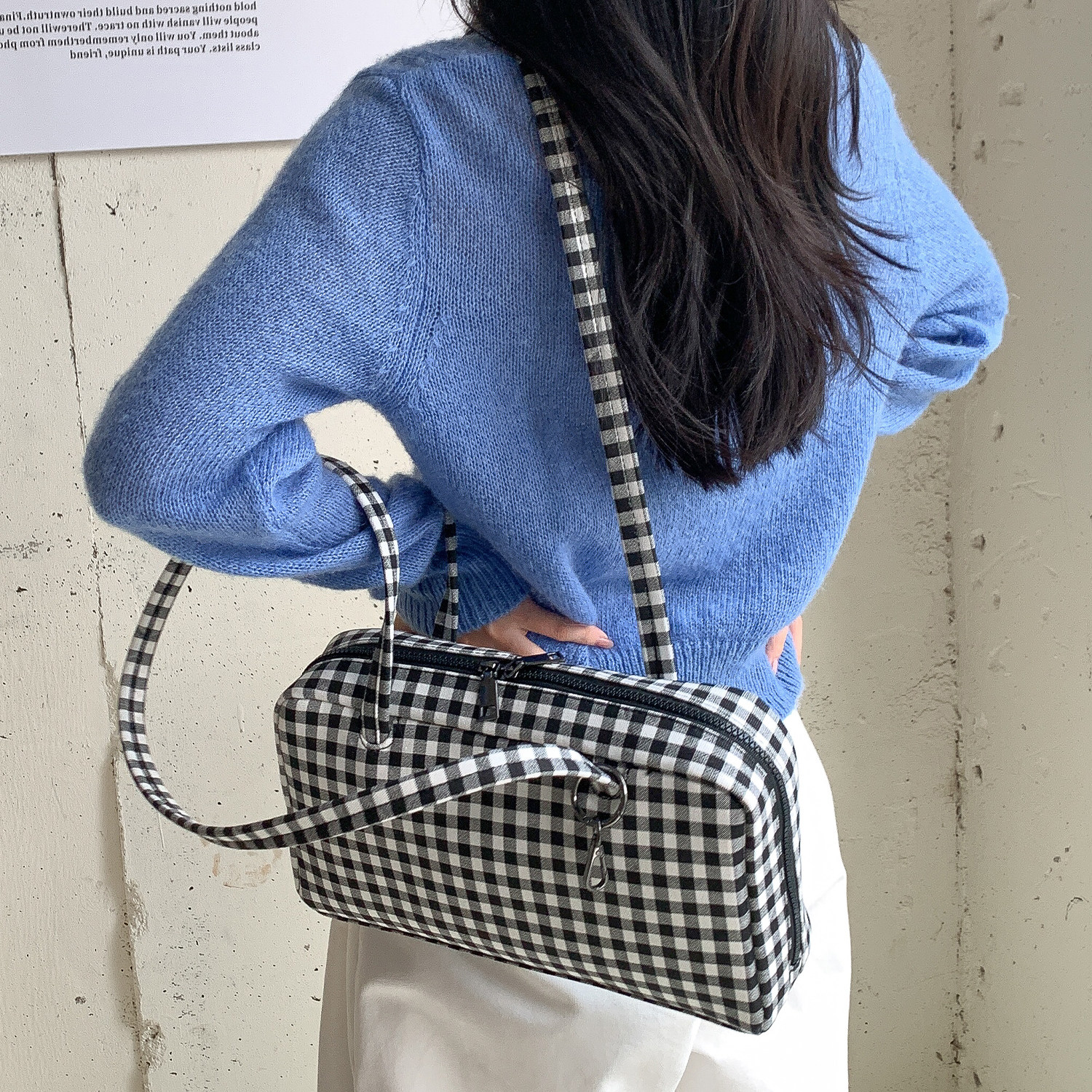 EMORRIN秋冬新款高级感麂皮绒波士顿包韩系风简约百搭手提单肩包,淘宝优惠券,粉丝福利购,淘宝优惠卷