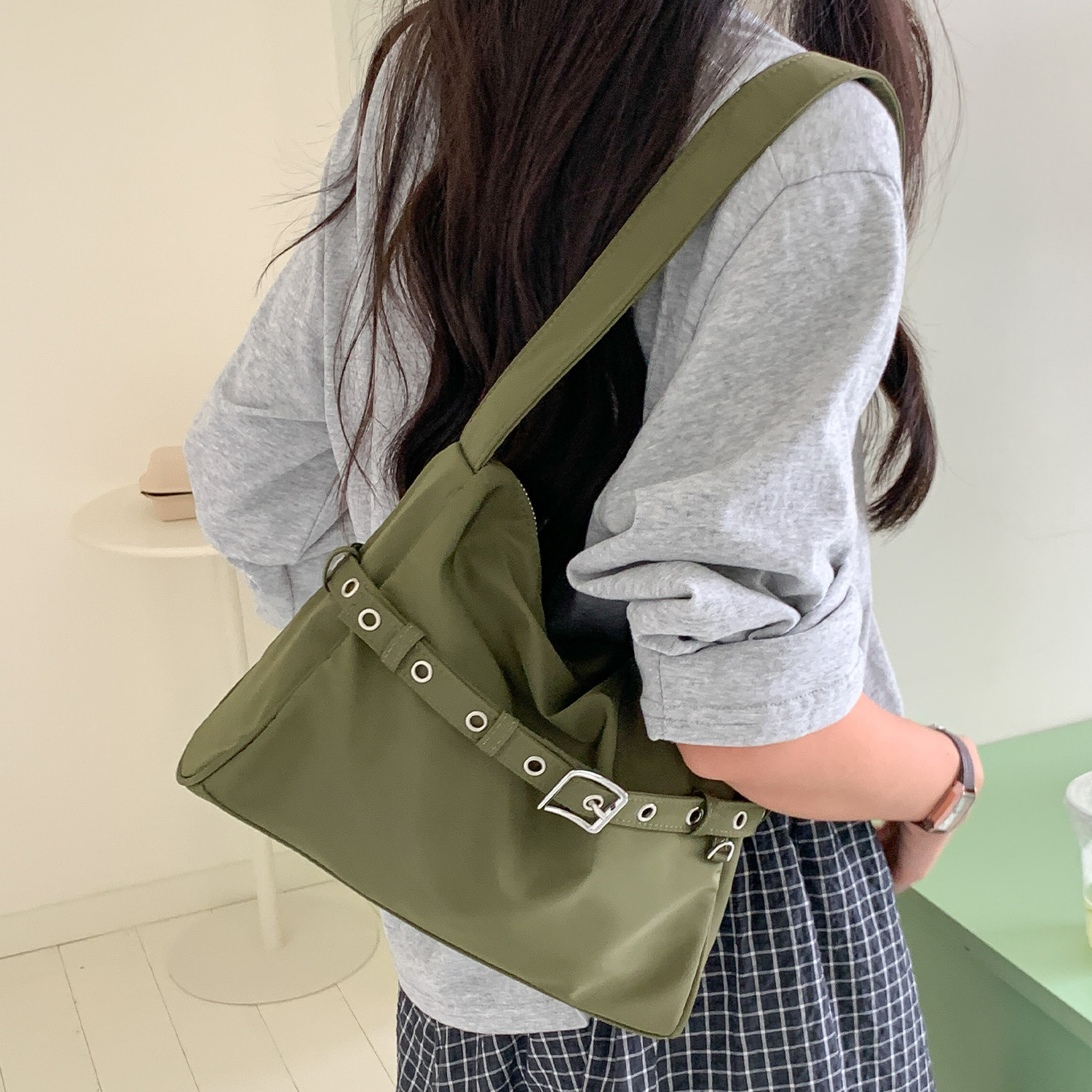 EMORRIN韩版小众设计轻便尼龙布腋下包高级感百搭通勤手提单肩包,淘宝优惠券,粉丝福利购,淘宝优惠卷