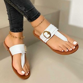 2023 Toe Sandals Girl Flats Shoes Size 35-43 female Slippers - 图0