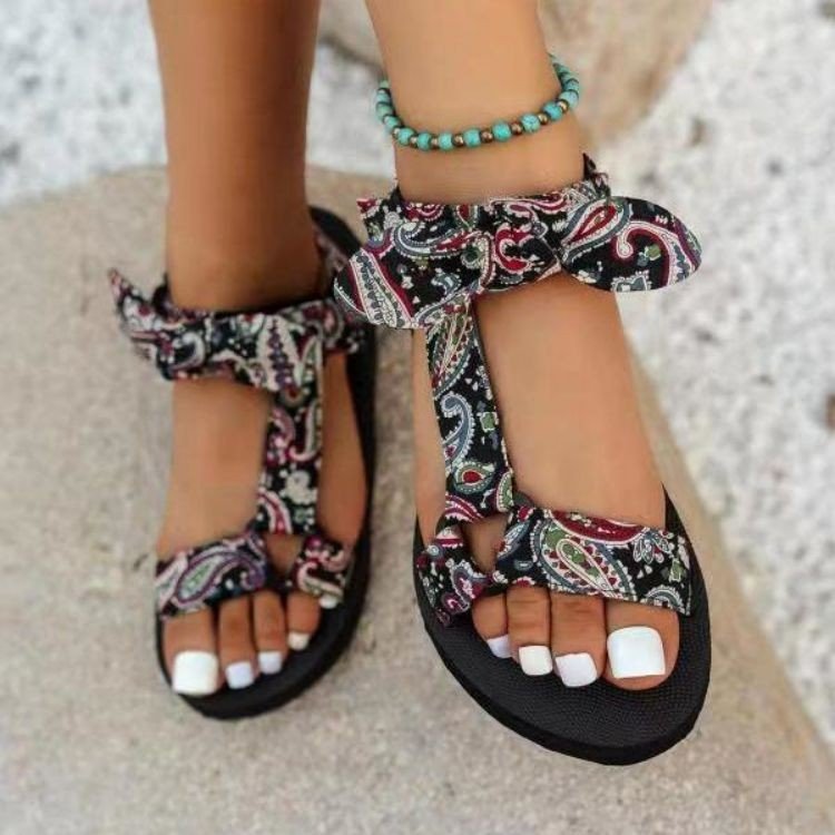 women flat sandals big size 43 beach slippers女罗马平跟凉鞋 - 图0