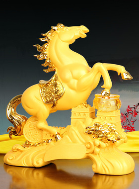 马摆件立马踏聚宝盆开业招财礼品