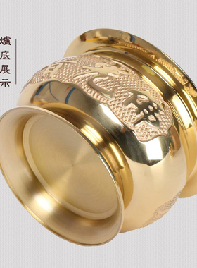 铜香炉摆件工艺品铜光身炉大边炉招财进宝金玉满堂