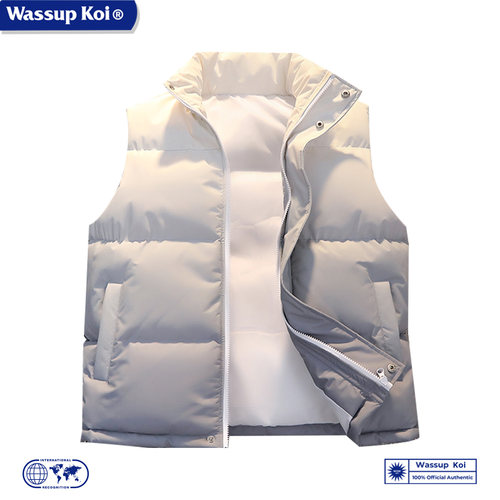 WASSUP KOI联名渐变马甲男士新款秋冬季防寒保暖棉服加厚无袖背心 - 图2