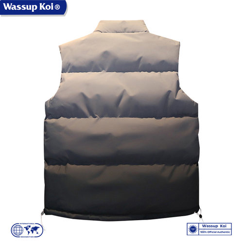 WASSUP KOI联名渐变马甲男士新款秋冬季防寒保暖棉服加厚无袖背心 - 图0