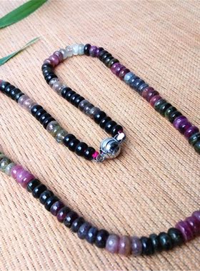 巴西天然碧玺盘珠项链