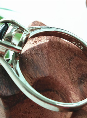 巴西蓝碧玺925银戒指宝石