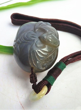 天然玛瑙福在眼前手把件蝙蝠钱串如意吊坠送父母亲人健身把玩47MM