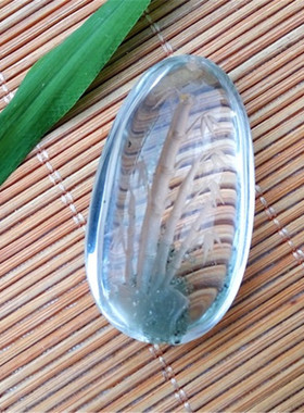 绿幽灵水晶竹林树叶男女吊坠