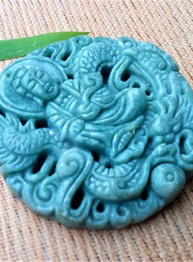 老矿料祥龙观音延年益寿天然岫玉