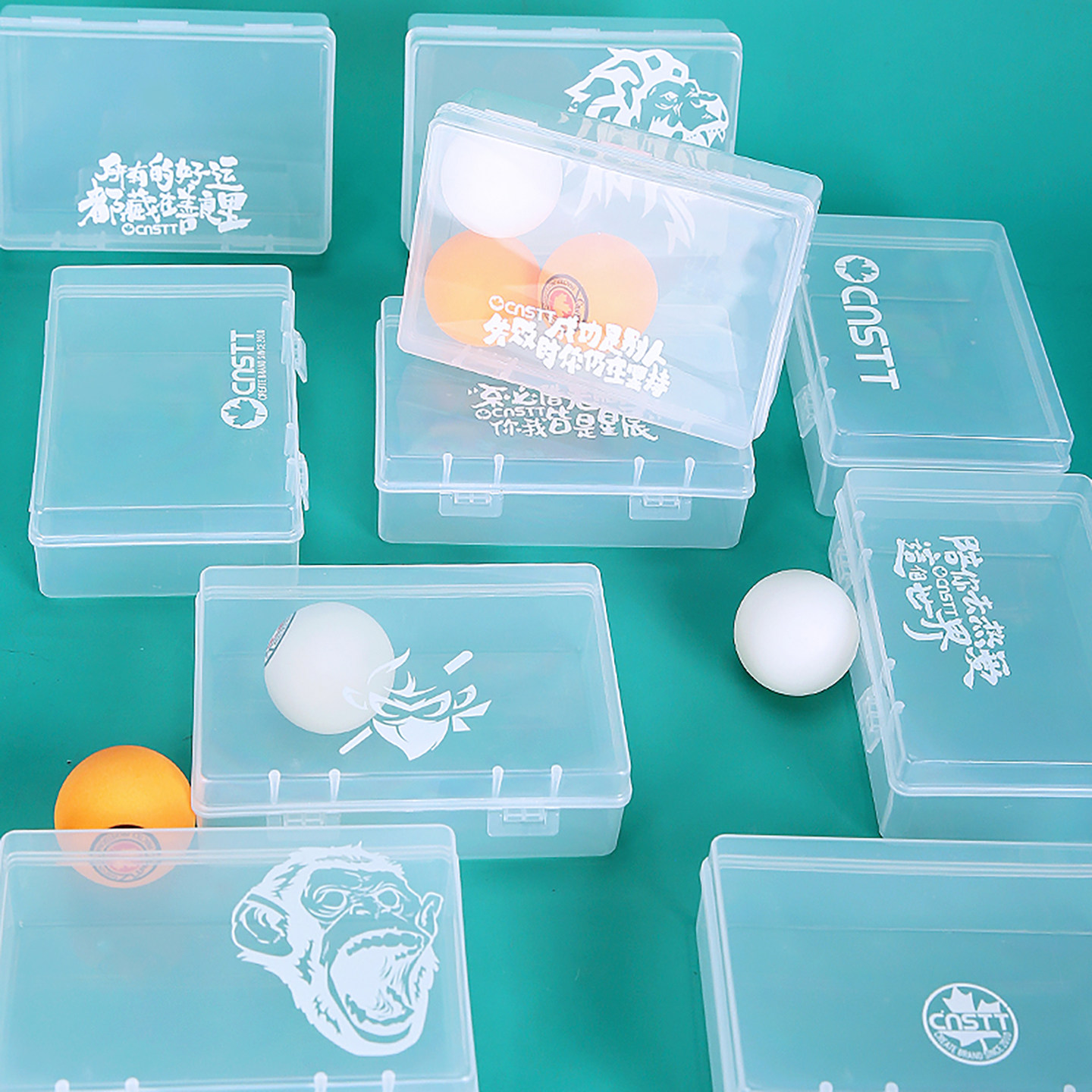 CnsTT凯斯汀乒乓球卡扣盒透明硬质轻便收纳球盒收藏小配件小盒子,淘宝优惠券,粉丝福利购,淘宝优惠卷